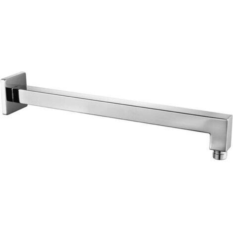Pair ZVD-Bras de douche carré anodisé argent 40 cm x 6,5 cm x 6 cm, tube de remplacement pour pommeau de douche mural en acier inoxydable