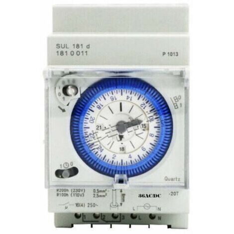 Pair ZVD-Minuterie analogique avec moteur synchrone et programme journalier, minuterie, 12VAC/DC