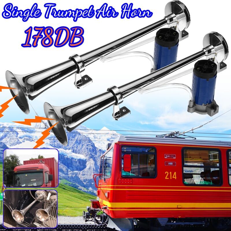 Basetbl - Paire 178DB Compresseur de klaxon à trompette simple pour train de bateau de camion Super fort