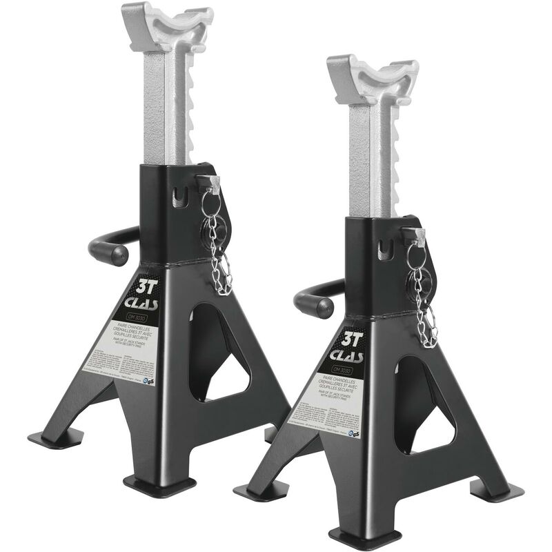 Clasequipements - Paire chandelles crémaillères 3T avec goupilles sécurité - om 3030 - clas Equipements