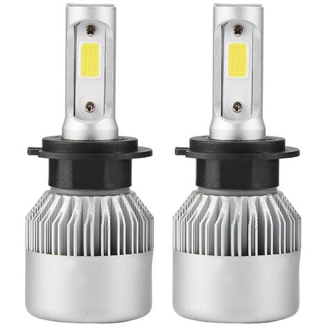 Paire d'ampoules de phare de voiture H7 LED 36W 8000LM Hi/Lo Beam Auto 6000K (Argent)