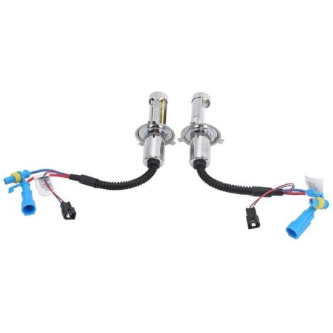 Paire d'ampoules H4 35W 4300K 3800LM lumière blanche chaude, phares avant double faisceau, corps métallique, remplacement longue durée.