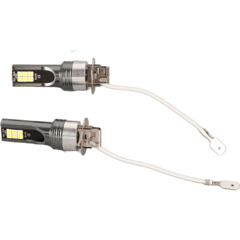Paire d'ampoules LED 2525 à 12 LED pour phares de voiture H3, 12 V CC, blanc 6500K-7500K