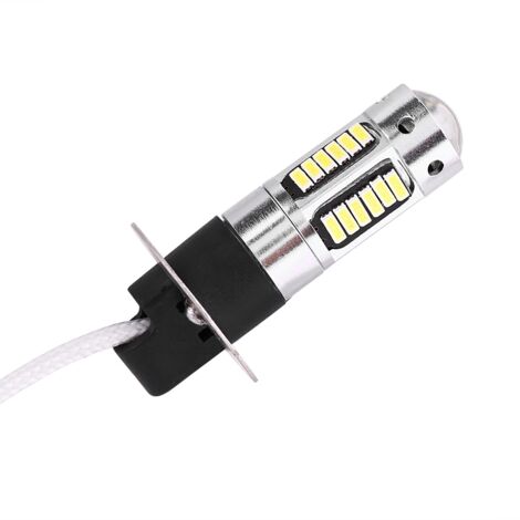 Paire d'ampoules LED H3 4014 blanches pour phares et antibrouillards voiture, 12V DC