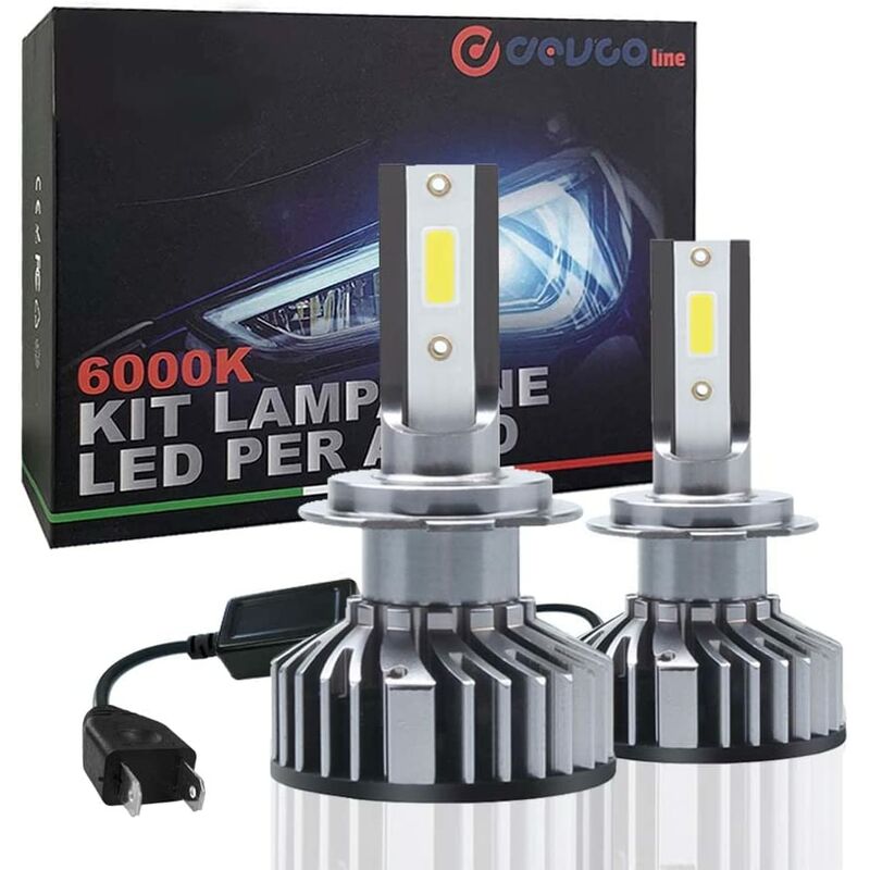 Paire d'ampoules led H7 10000LM, kit de lampe de rechange pour lampes halogènes et feux au xénon, feux de route et feux de croisement pour voitures,