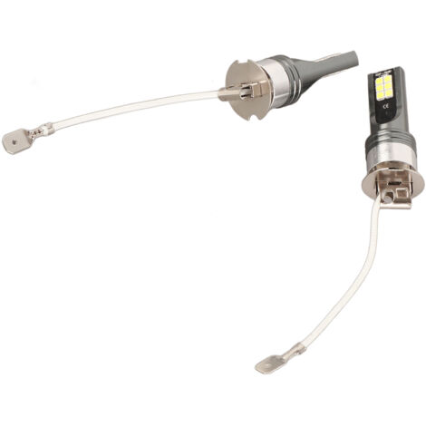 Paire de 12 LED H3 pour phare de voiture, lumière blanche 6500K‑7500K, 12V‑24V