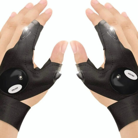 Paire de 2 Gants de Lampe de Poche à LED Gants de Pêche en Plein  pour Réparer et Travailler dans les Endroits Sombres, Cadeaux de Gadgets d'Outils pour Hommes/ Femmes