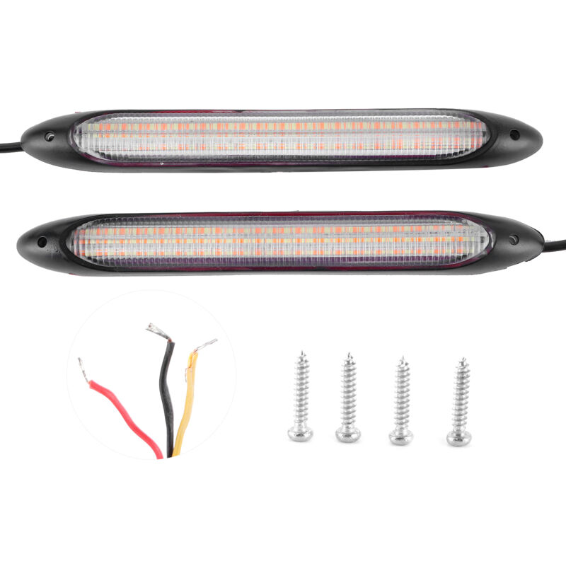 Debuns - Paire de bandes de feux de jour à led, clignotants, blanc et jaune, étanches 23,5 cm / 9,3 po,de