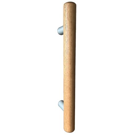Paire de bâton de maréchal en hêtre ciré Ø 42 mm longueur 2100 mm entretoise alu et fixations pour porte ép 8 à 50 mm - IGS