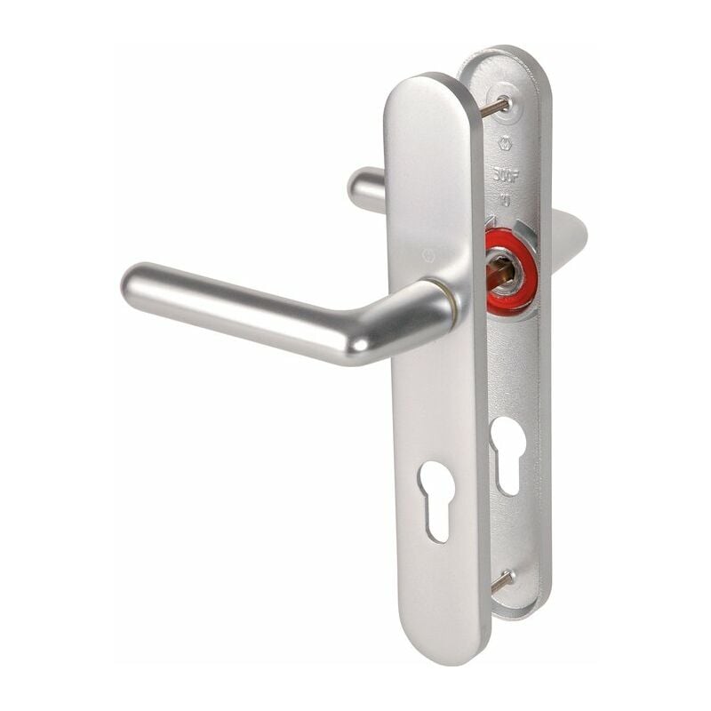 Hoppe - Poignée de porte d'entrée - Cortina Et Cie - Gris argent - Clé i - 195 mm