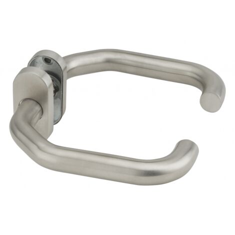 Paire de béquilles pour porte, carré 7mm, aspect inox - THIRARD