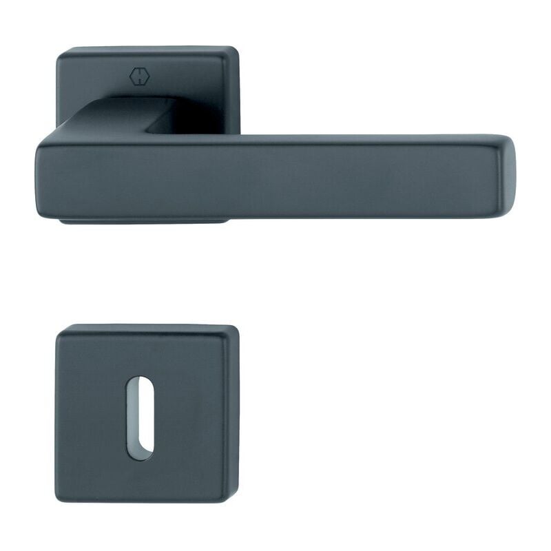 Paire de béquilles sur rosace Toulon - HOPPE - 1737/843K/843KS Noir mat - Clé L - 11637614