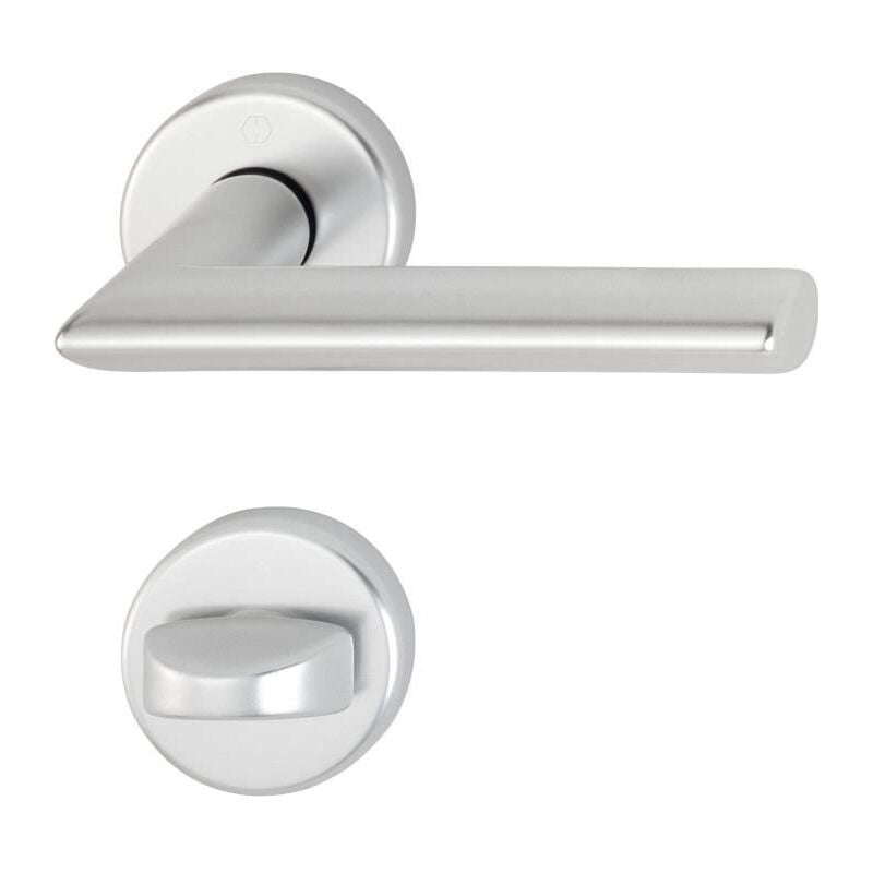 Hoppe - Paire de béquilles sur rosace Stockholm 1140/42K/42KS Argent Alu - Bec de cane condamnation - 2834316