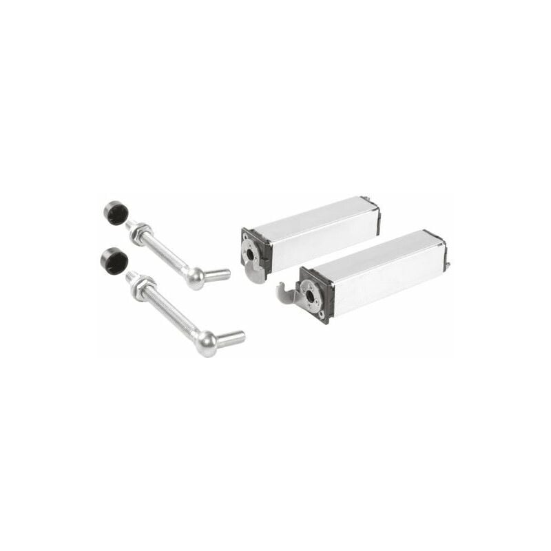 Paire de charnière à ressort pour portillon / tige filetée 150mm / profil carré 40 x 40 mm Locinox