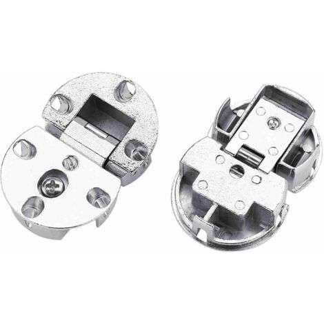 Paire de charnières 90° zinc pour porte à rabat cuisine armoire chambre (2 pièces)