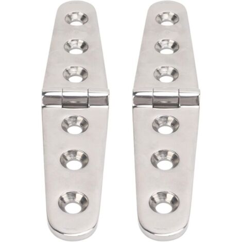 Paire de Charnières à Sangle Marine en Acier Inoxydable 316 Robustes avec Trous pour Bateau (3 trous : 152x30mm/5.98x1.18in)