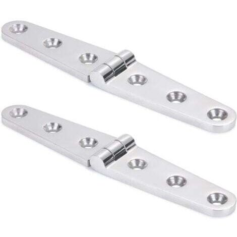 Paire de Charnières à Sangle Marine en Acier Inoxydable 316 Robustes avec Trous pour Bateau (3 trous : 152x30mm)
