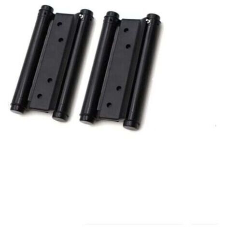 paire de charnières de porte à deux vantaux en acier inoxydable, noires, 76 mm