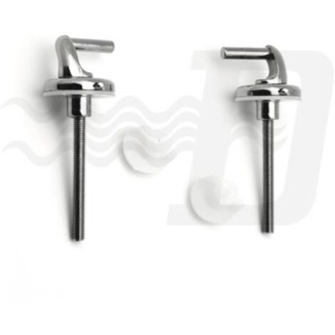 Paire de charnie'res late'rales en acier chrome' pour abattants de toilettes