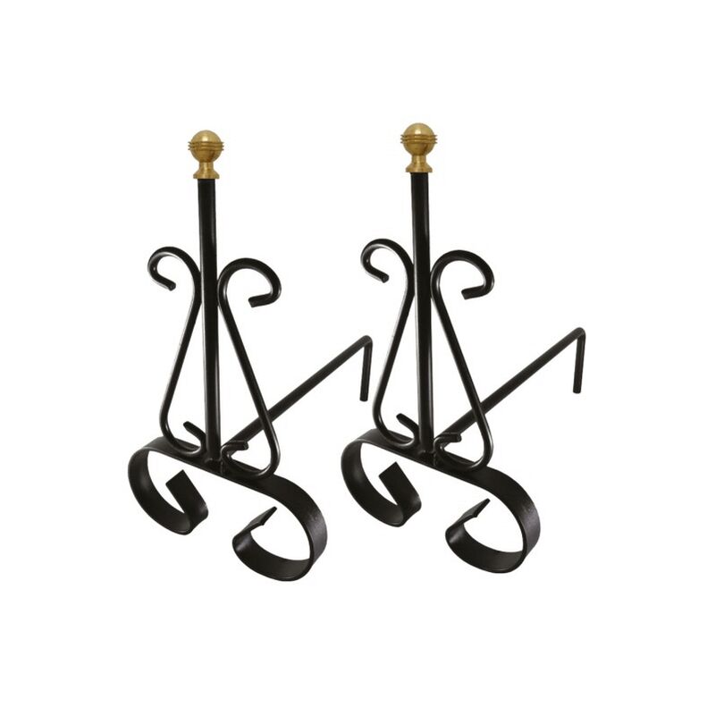 Paire de chenets de cheminée 31x17x30h cm Ivrea