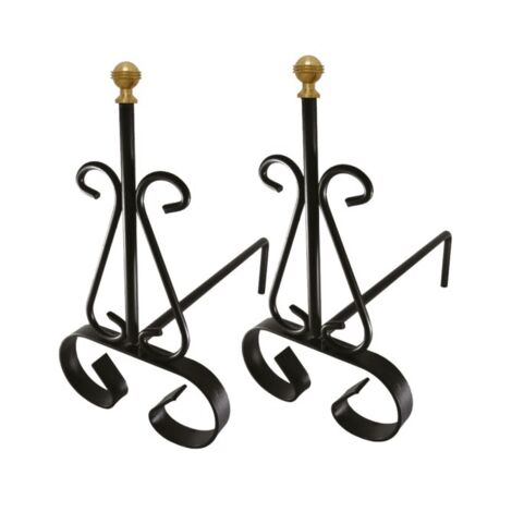 IPERBRIKO Paire de chenets de cheminée 31x17x30h cm Ivrea