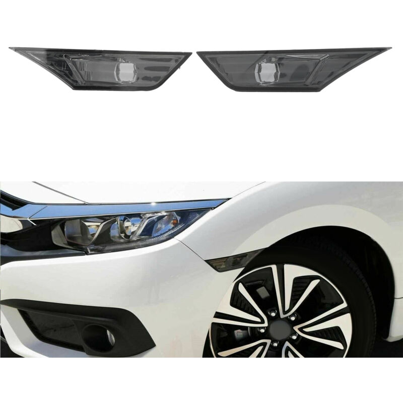Debuns - Paire de clignotants de position latéraux avec ampoules led 20559010 de remplacement pour Honda Civic 2016-2021 (couleur fumée),de