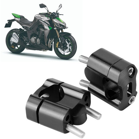 Paire de colliers de fixation 22mm/28mm pour guidon moto, adaptateur surélévation en alliage d'aluminium CNC noir