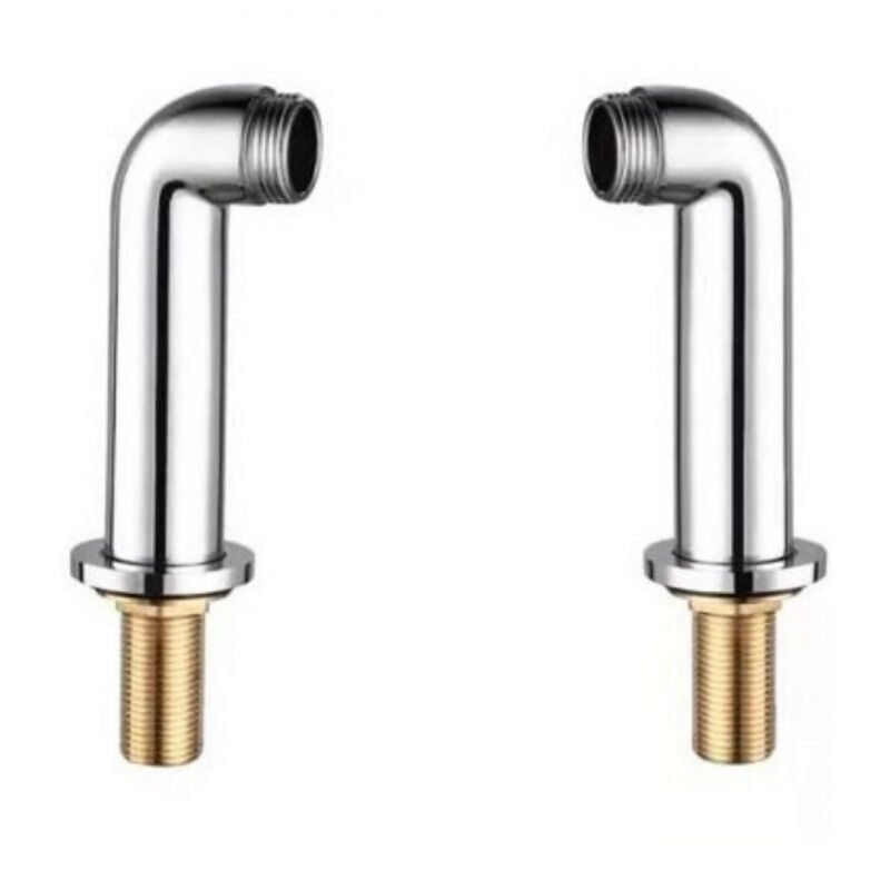 Paire de colonnettes chromé H107 pour baignoire mâle / mâle 15 x 21 / 20 x 27 mm