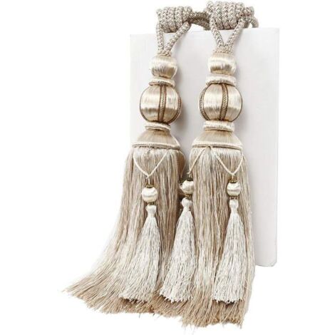 Paire de cordons à rideaux avec pompons pour rideaux grands et lourds