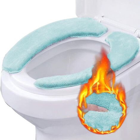 paire de coussins de siège de toilette, housse de protection rembourrée épaisse, chaude et douce pour adulte.