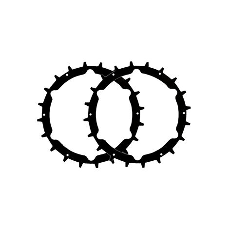 paire de crampons de roues pour tondeuses robot, adaptable gardena, modèles life, sileno city. ø ext 232mm.