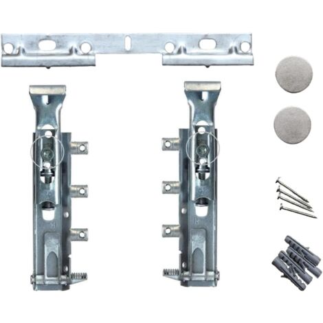 Paire de Crochets Réglables Suspensions d’armoire Invisibles pour Meubles Suspendus Fixation pour Placard + Kit mural