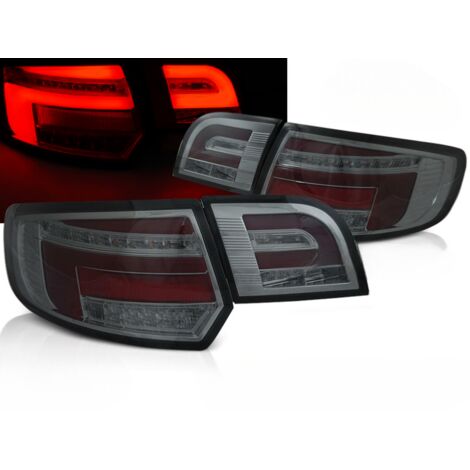 Paire de feux arriere Audi A3 8P sportback 2003 a 2008 FULL LED BAR rouge fume