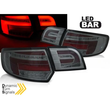 Paire de feux arriere Audi A3 8P sportback de 2008 a 2012 FULL LED BAR rouge fume