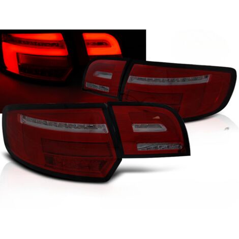 Paire de feux arriere Audi A3 8P sportback de 2008 a 2012 FULL LED rouge fume