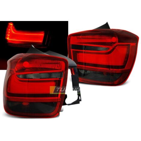 Paire de feux arriere BMW serie 1 F20/F21 11-14 LED BAR rouge fume-27335653