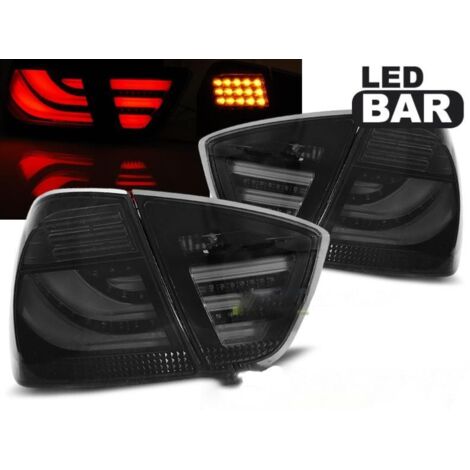 Paire de feux arriere BMW serie 3 E90 Berline 05-08 LED BAR noir fume