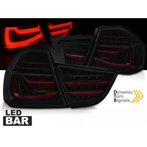 Paire de feux arriere BMW serie 3 E90 Berline 09-11 LCI FULL LED BAR Dyn Noir Fume