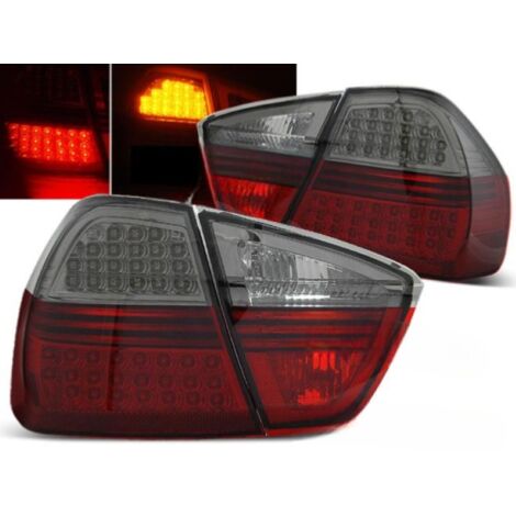 Paire de feux arriere BMW serie 3 E90 berline de 03/2005 a 08/2008 LED rouge fume