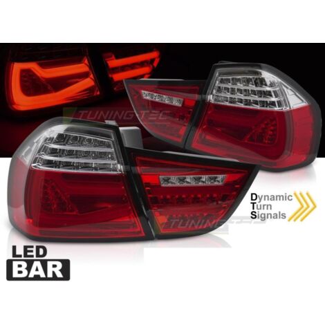 Paire de feux arriere BMW serie 3 E90 LCI Berline 09-11 FULL LED BAR Dyn rouge Blanc