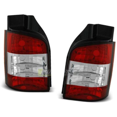 Paire de feux arriere Design VW T5 a hayon 03-09 Rouge Blanc-33023329