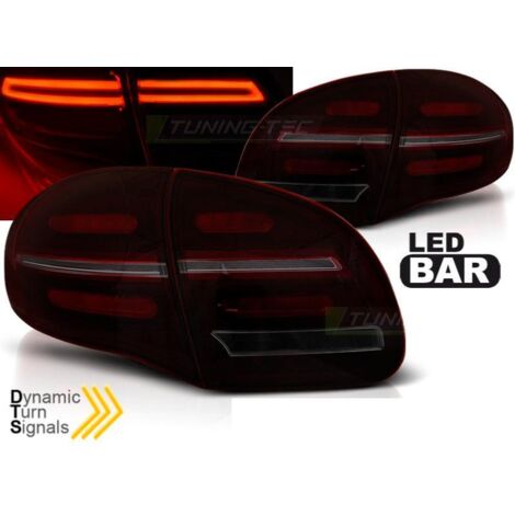 Paire de feux arriere Porsche Cayenne 10-15 FULL LED Noir Rouge fume
