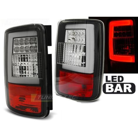 Paire de feux arriere VW Caddy 03-14 rouge noir LED BAR