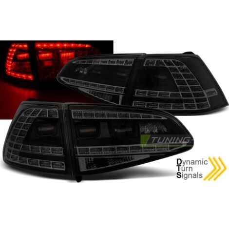 Paire de feux arriere VW Golf 7 13-17 LED Look GTI Noir Fume