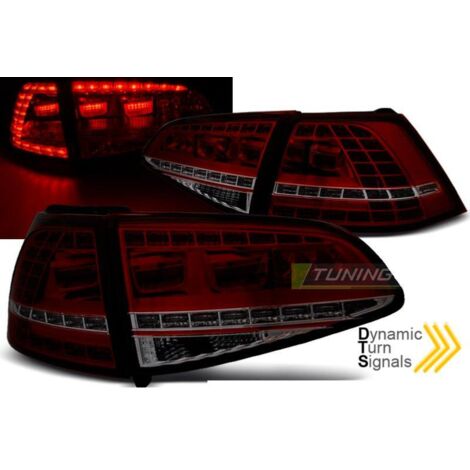 Paire de feux arriere VW Golf 7 13-17 LED Look GTI rouge Fume
