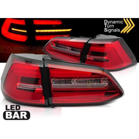 Paire de feux arriere VW Golf 7 17-19 FULL LED BAR Dyn Rouge Blanc
