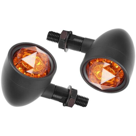 Paire de feux clignotants LED moto vintage rétro type balle, compatible Honda, clignoteurs avant arrière, éclairage puissant et durable.
