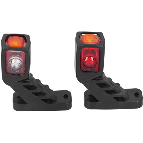 Paire De Feux De Gabarit Latéraux 12-24 V LED Pour Camions Remorques Jaune Blanc Rouge Éclairage De Signalisation Visible Compact Design Robuste 12-24 V LED.