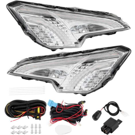 Paire de feux de jour DRL, clignotants antibrouillard, lampe LED adaptée à Ford EcoSport 2018 – 2019
