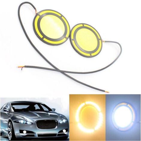 Paire De Feux De Jour Led Drl Feux Antibrouillard Cob Cold White